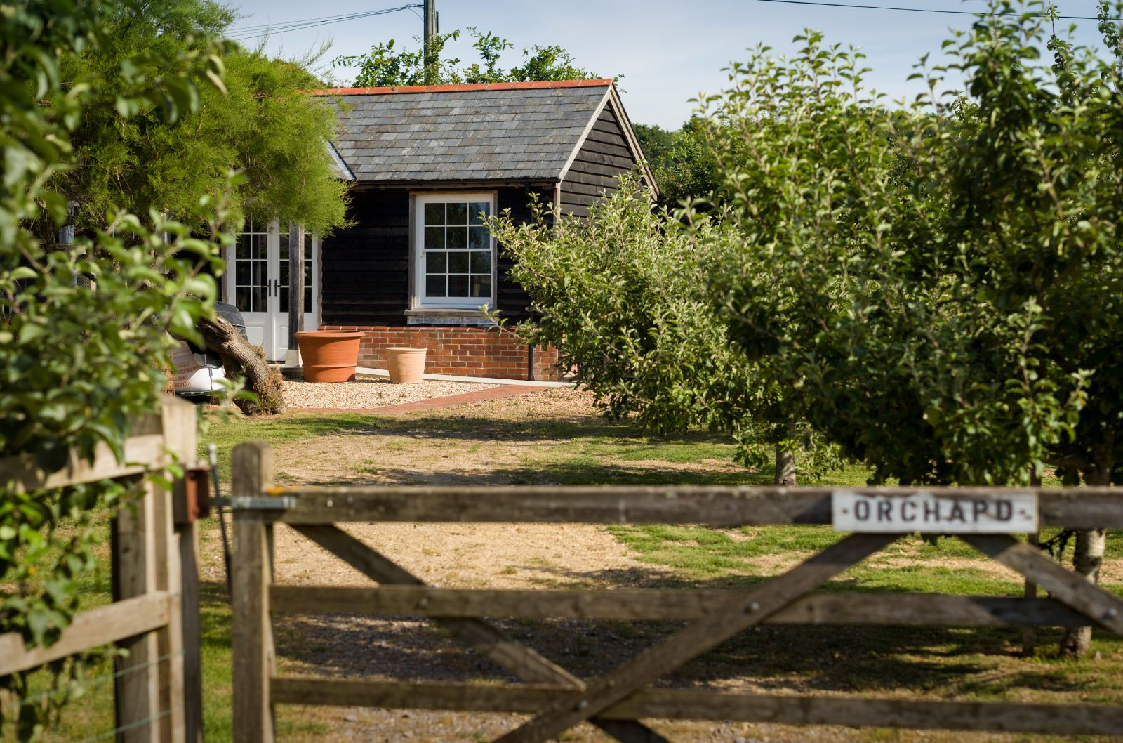 Five-bar gate into the orchard
